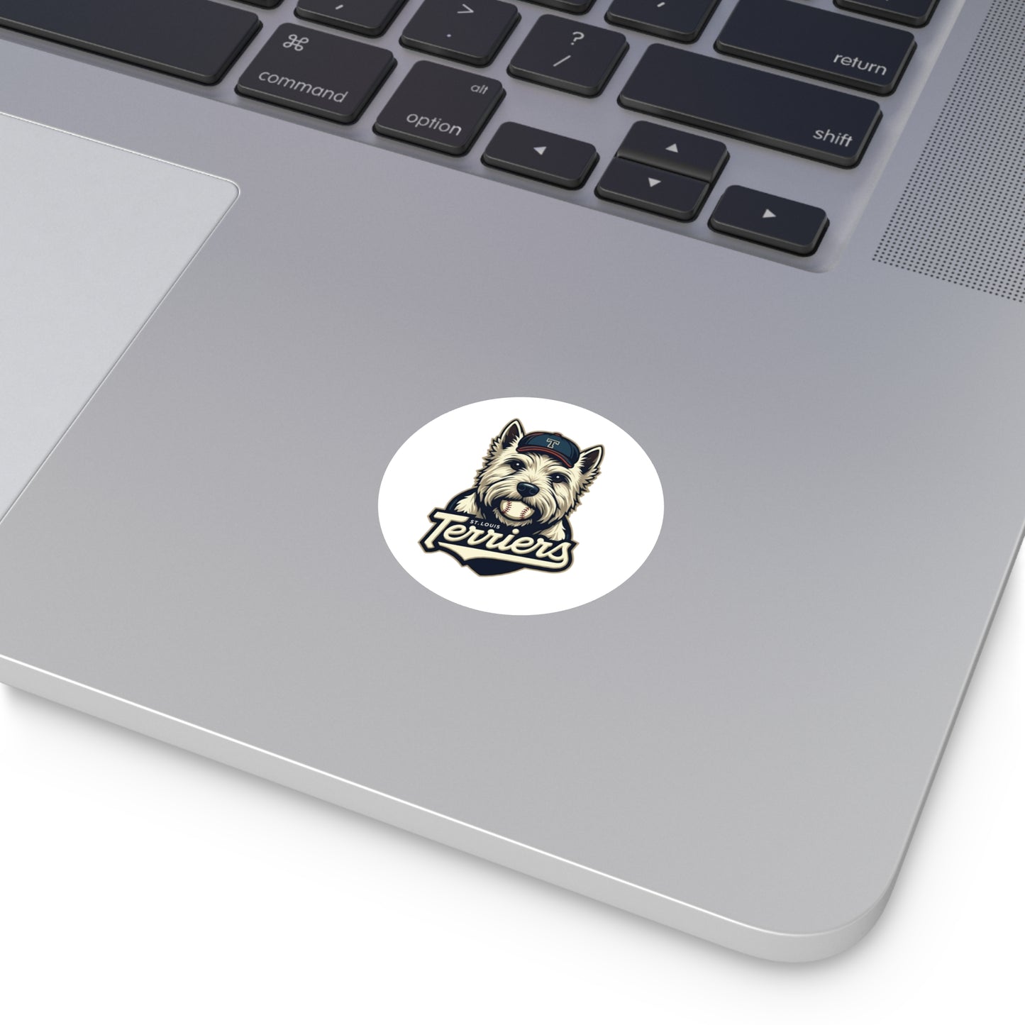 St. Louis Terriers / White Laptop Sticker